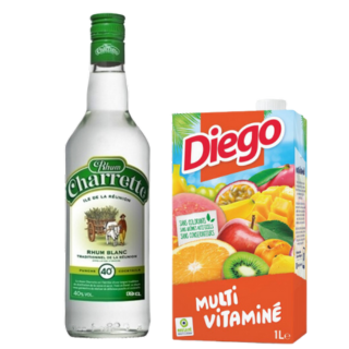 PACK RHUM CHARRETTE 40˚ 0,70L & DIEGO MULTIVITAMINE 1L