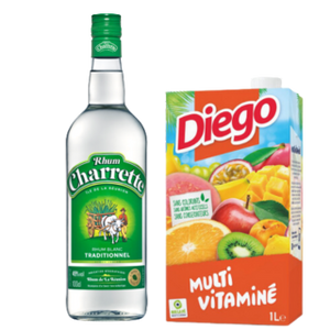 RHUM CHARRETTE 1L 49˚ & DIEGO MULTIVITAMINE 1L