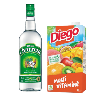 RHUM CHARRETTE 1L 49˚ & DIEGO MULTIVITAMINE 1L