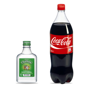 MINI PACK MINI RHUM CHARRETTE 40° 0.20L & COCA 1,5 L