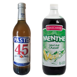 PASTIS 45 0,70L & SIROP PUR CANNE MENTHE MASCARIN  1L